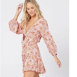 L*Space Printed Stay Golden Dress Sz small